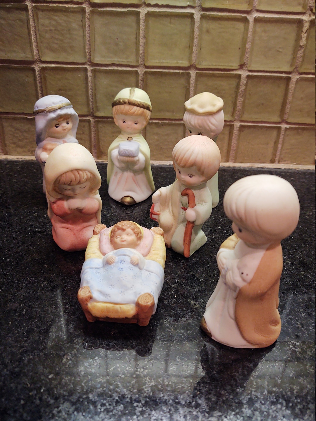 Vintage Porcelain Nativity Set Etsy