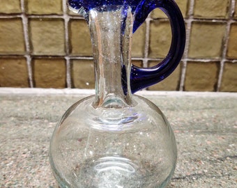 Vintage Hand Blown Glass Oil Cruet