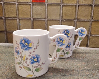 Vintage Ceramic Floral Mugs