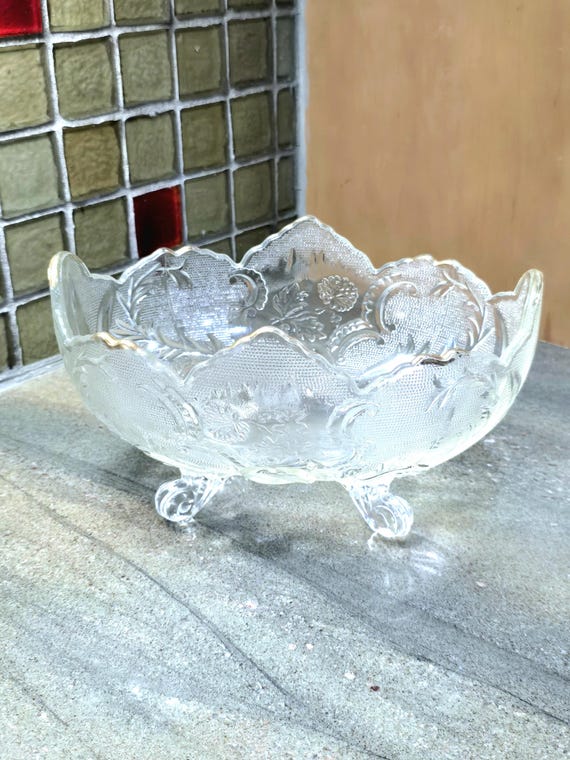 Vintage Jeannette Glass Lombardi Footed Oval Fruit Bowl - Etsy Canada