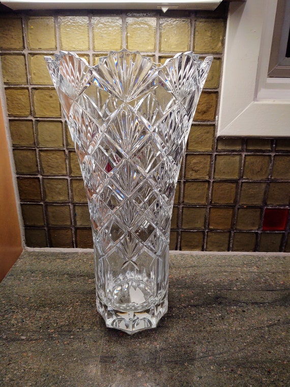 Vintage Mikasa Crystal Valbonne Flair Vase Etsy