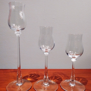 Vintage Blown Glass Stem Hurricanes
