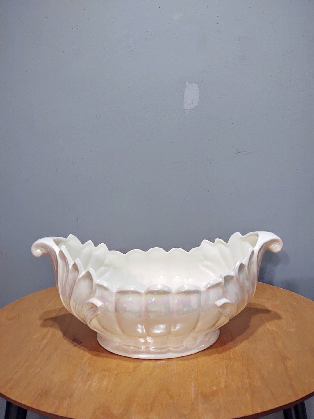 Vintage Iridescent Porcelain Mantle Vase Centerpiece Etsy