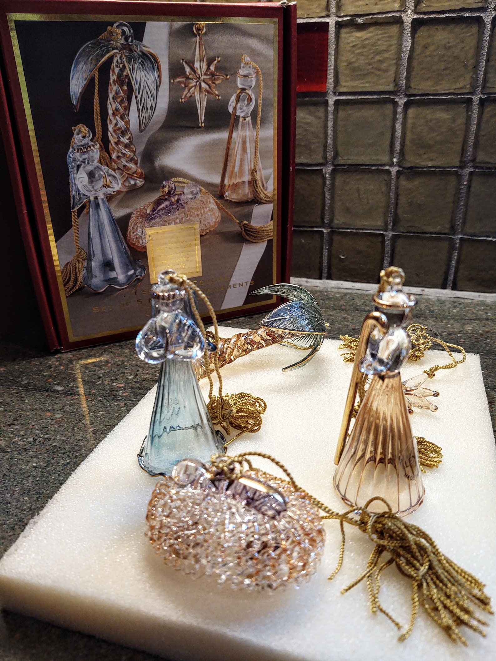 Lenox Blown Glass Nativity Ornaments Set Etsy
