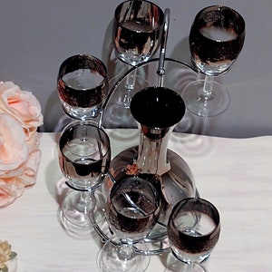 Mid Century Dorothy Thorpe Decanter Set With Caddy