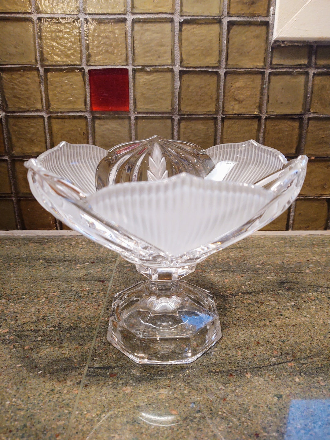 Vintage Crystal Compote Candy Dish Etsy