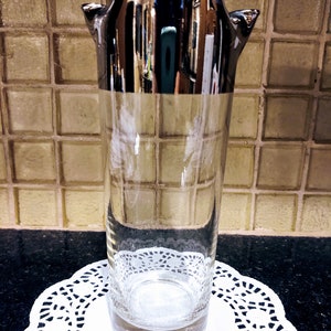 Vintage Silver Platinum Band Cocktail Pitcher