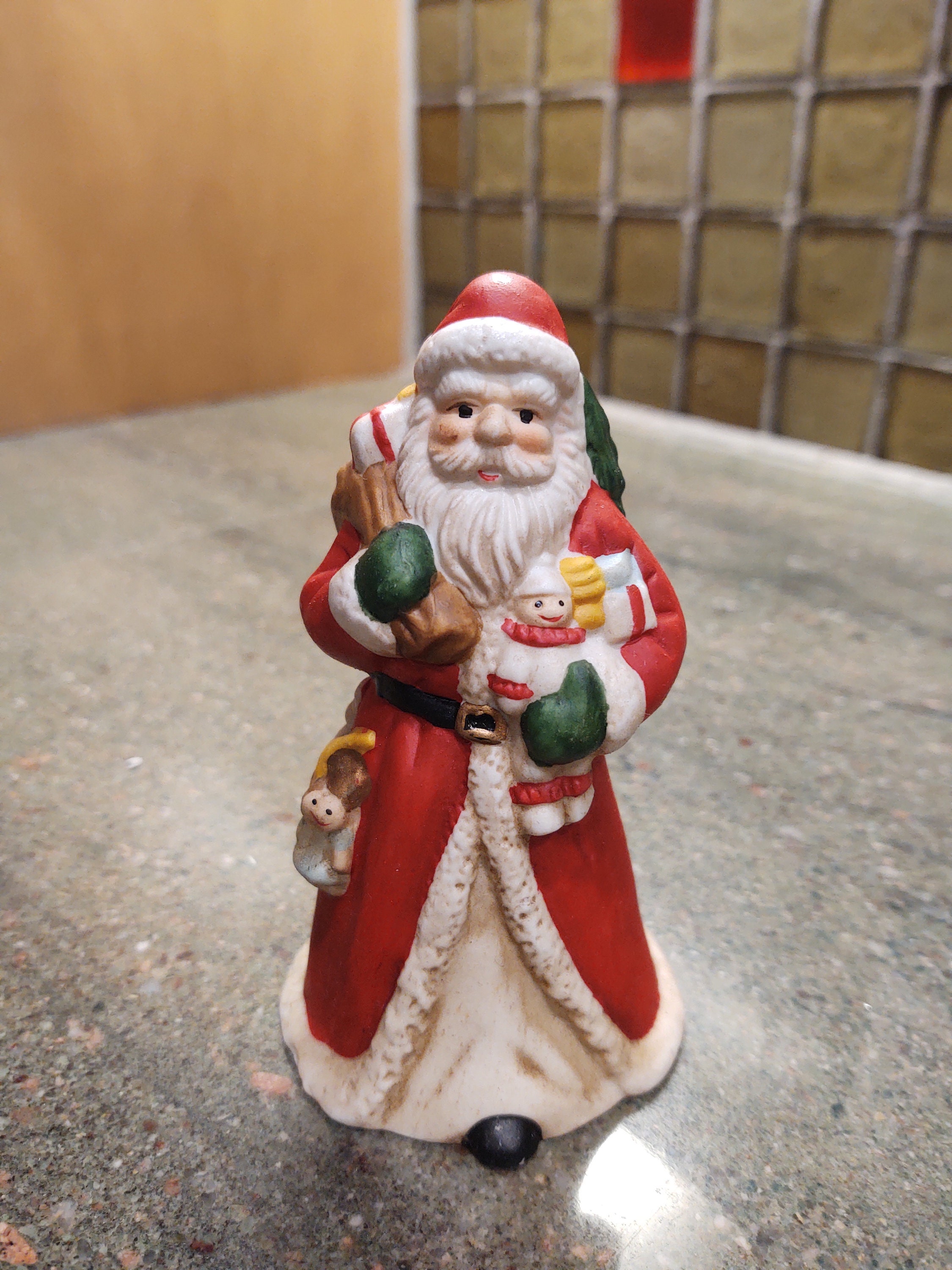 Vintage Hand Painted Porcelain Santa Claus Dinner Bell Figurine - Etsy