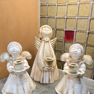Vintage Ceramic Angel Taper Candle Holders