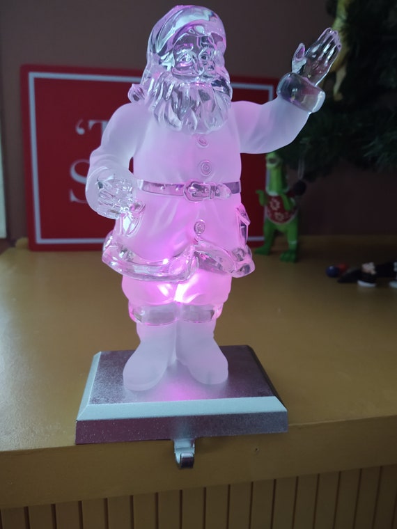Heritage Mint Holiday Ice Sculpture Lighted Stocking Hanger Santa
