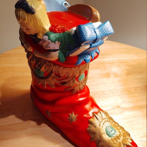 Vintage Hand Painted Christmas Candle Holder