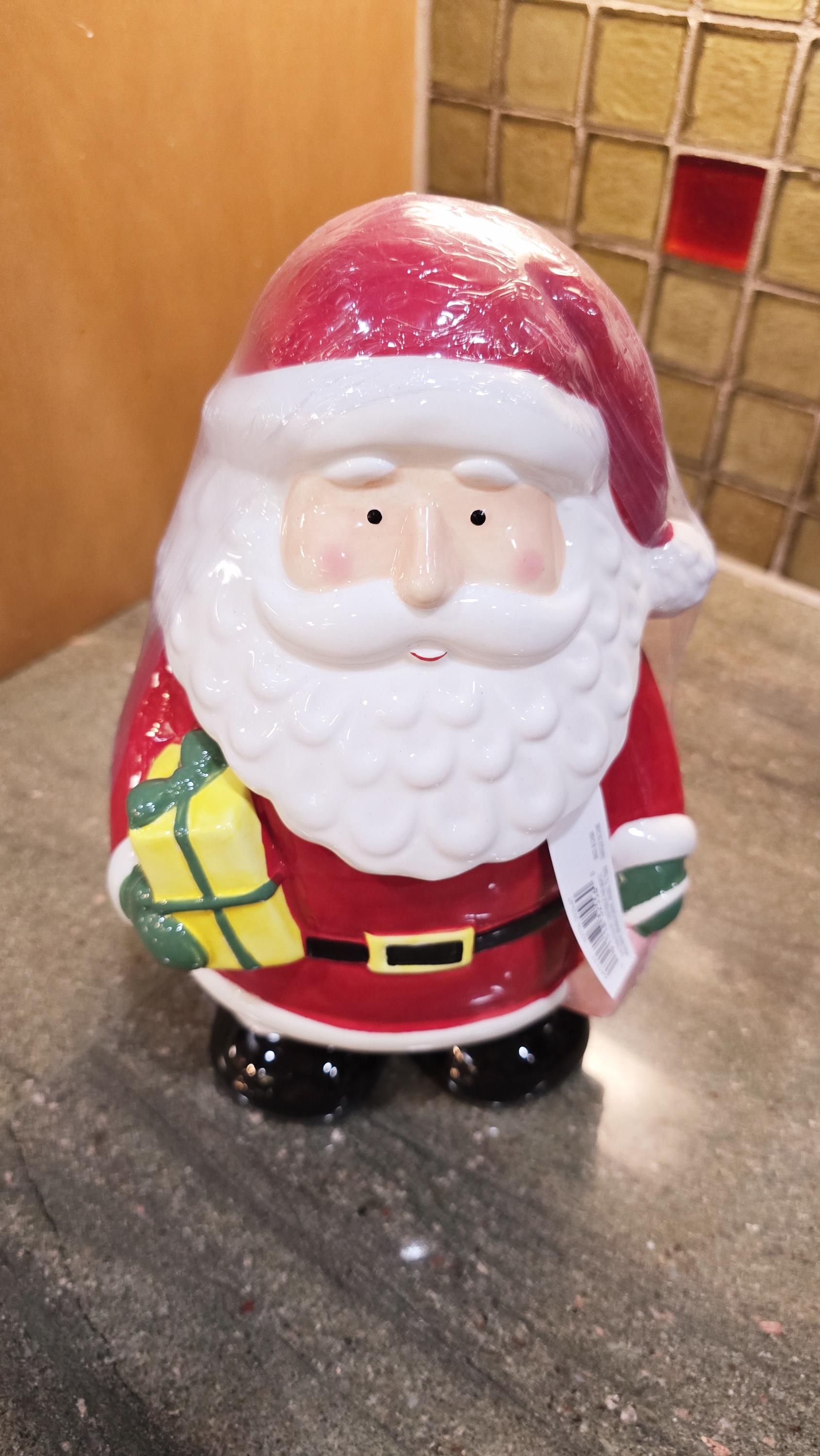 Weihnachtsmann-Keksdose aus Keramik