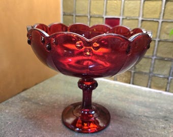 V8ntage 8ndiana Glass Garland Tall Bowl