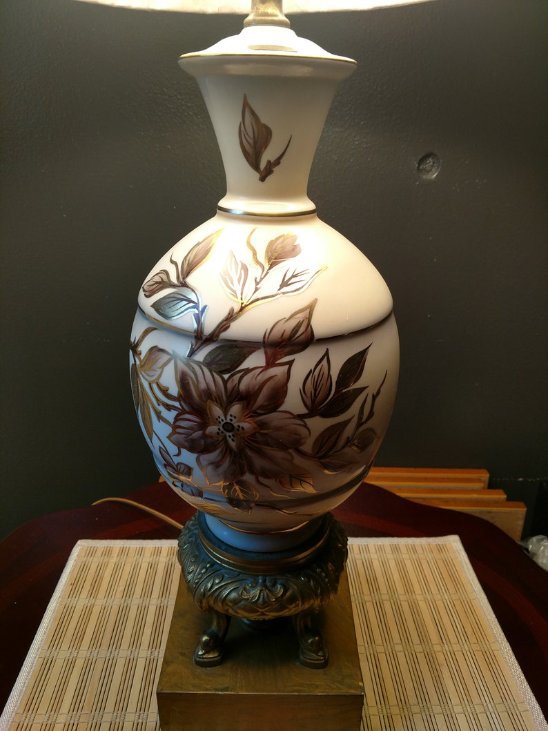 Vintage Hand Painted Porcelain Lamp