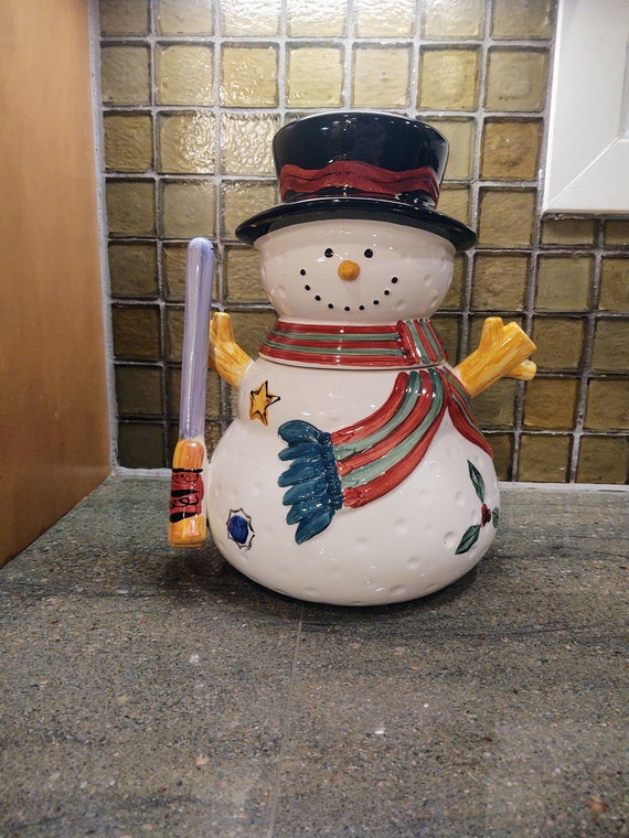 Sango The Sweet Shoppe Christmas Snowman Cookie Jar