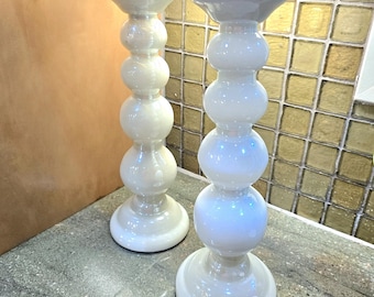 Blow Glass Tall Pillar Candle Holders