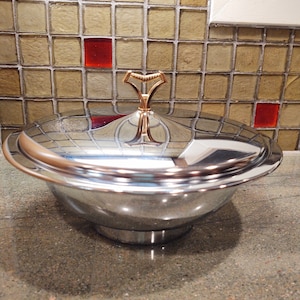 Mid Century Kromex Serving Dish With Lid