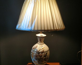 Vintage Handbemalte Porzellan Lampe