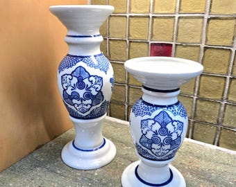 Vintage Porcelain Candlestick Holders