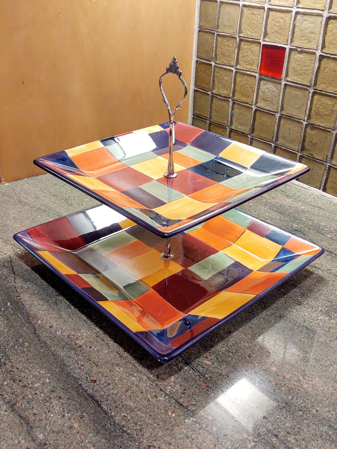 Tabletops Gallery Caracas Two Tiered Tray Etsy