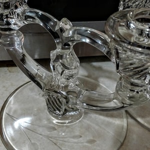 Vintage Glass Double Candle Holders