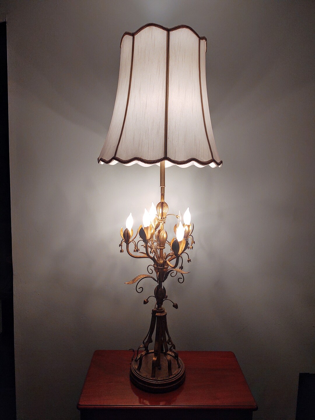 Mid Century Candlestick Candelabra Torchiere Lamp Etsy