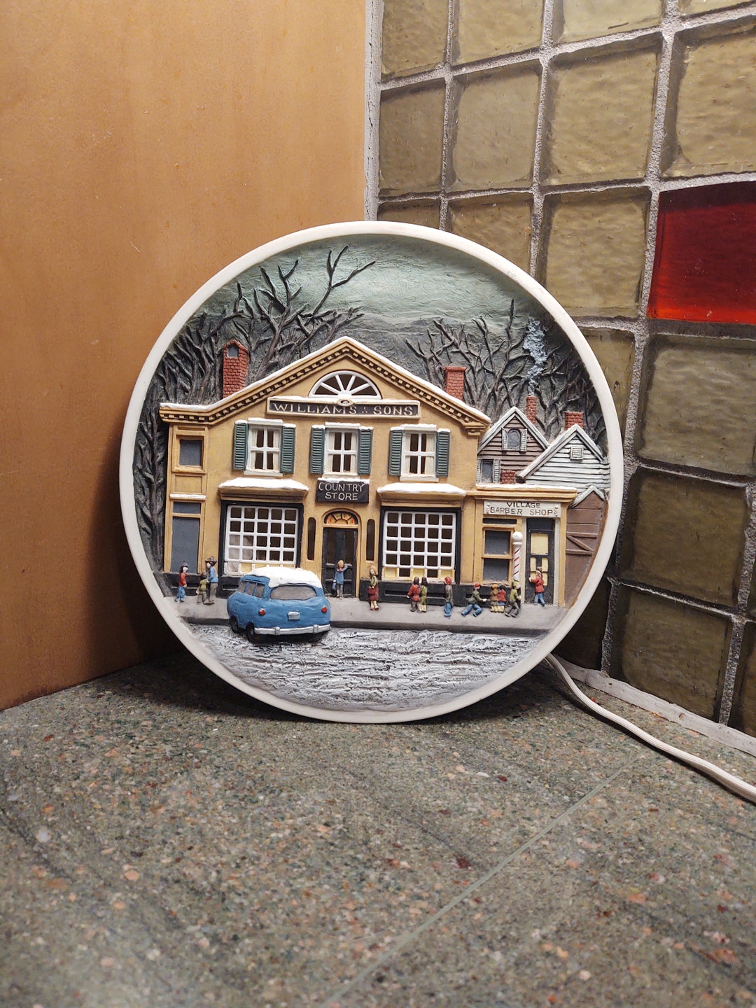 Vintage Norman Rockwell Light up Plate Etsy