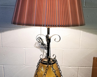 Vintage Amber Glass Lamp