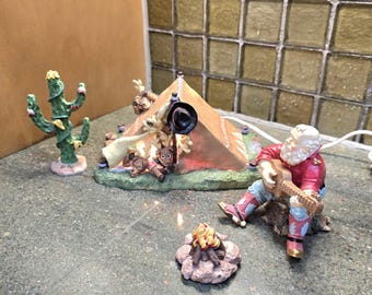 Vintage Carols Around The Campfire Santa