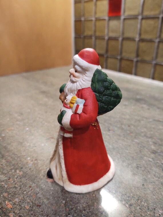 Vintage Hand Painted Porcelain Santa Claus Dinner Bell Figurine - Etsy