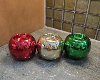 Vintage Ball Ornament Candle Holders