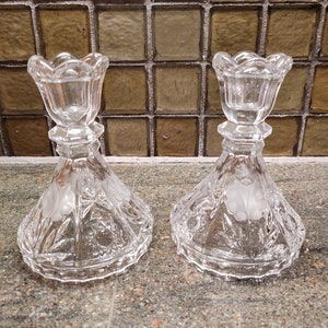 Vintage Crystal Candlestick Holders