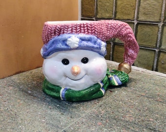 Vintage Hand Painted Snowman Mug