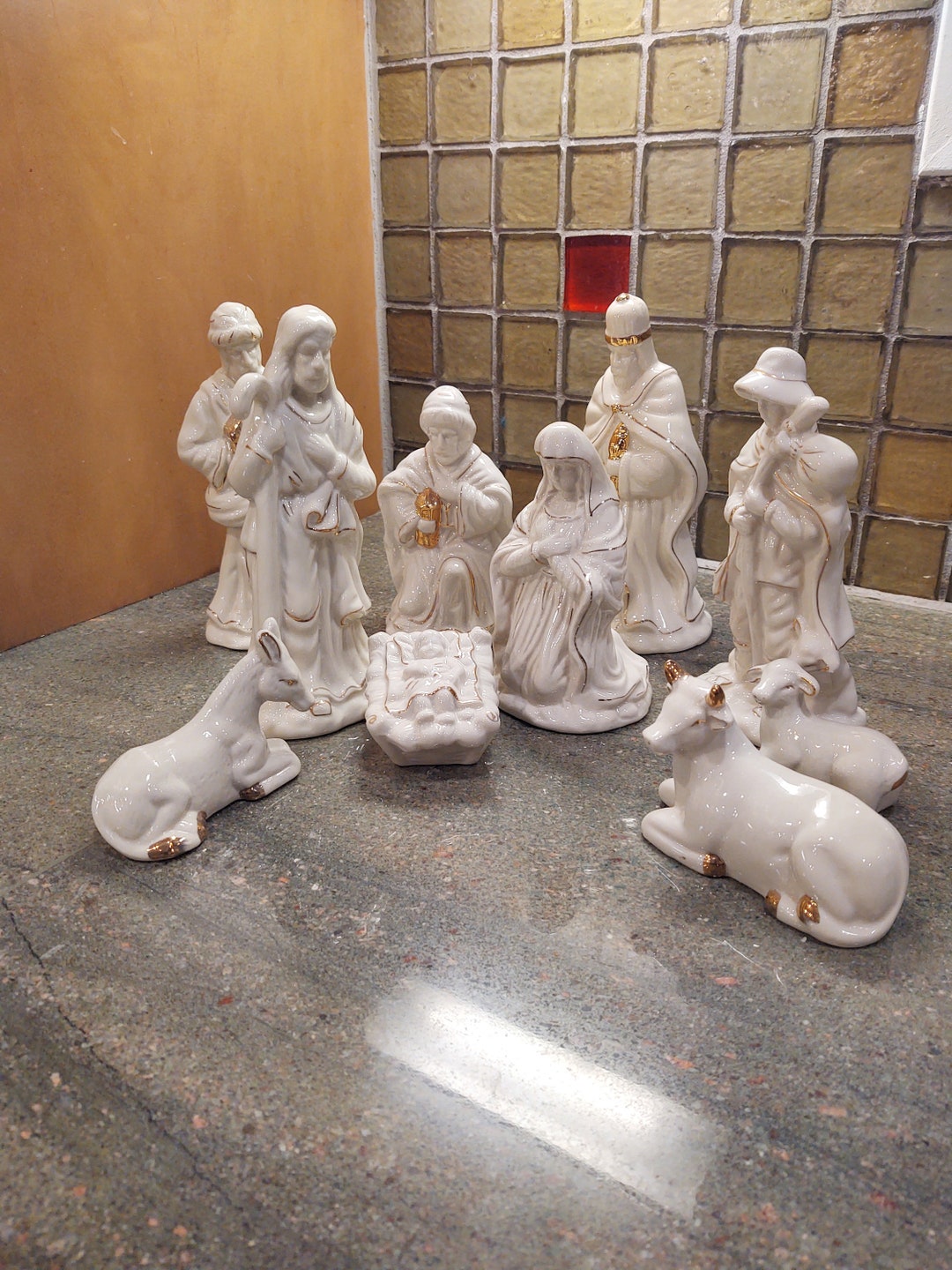 Vintage Porcelain Nativity Set Etsy