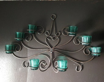 Rustic Scroll Iron Wall Candelabra Handcrafted