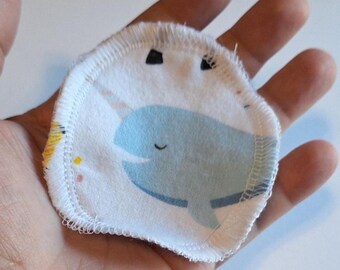 Animals Cotton Flannel Face Pads - Koala, Unicorn, Cheetah, Otter, Sloth, Penguin, Turtle, Narwhal, Llama