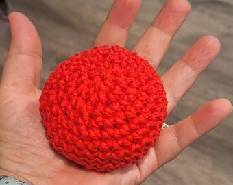 hacky sack handmade, Foot Bag, footbag, Stress Ball, Crochet, Cotton, Solid Red