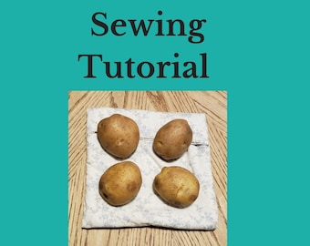 Potato Bag PDF Pattern / Microwave Potato Bag Sewing Tutorial / Home Made Baked Potato Bag Directions with Micro Cooking Instructions