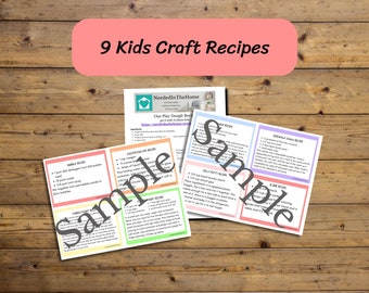 Kids Craft Recipes to make Bubbles, Slime, Finger Paint, Sidewalk Chalk, Silly Putty, Egg Dye, Goop, Fabric Paint, and Play Dough Printable