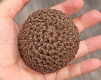 hacky sack handmade, Foot Bag, footbag, Stress Ball, Crochet, Cotton, Solid Chocolate Brown