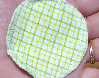 Crossed Lines Cotton Flannel Facial Rounds - Reusable Makeup Face Pads, Green Geometric Print