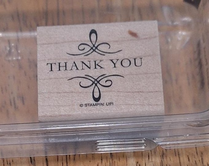 Stampin up Elegant Thank You Rubber Stamp With Original Clear Plastic ...