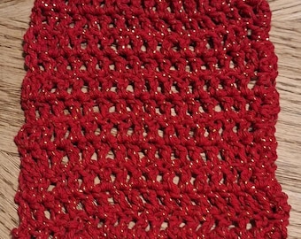 Handmade Crochet Cotton Dishcloth, Reusable Washcloth, (7 inch), black white mix