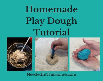 Homemade Play Dough Tutorial / Play Dough Recipe / step by step instructions with 11 photos / PDF Digital Download Printable