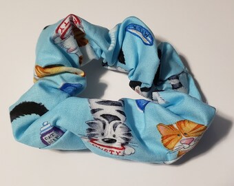Handmade Comic Cat Hair Scrunchie, Women's Accessories
