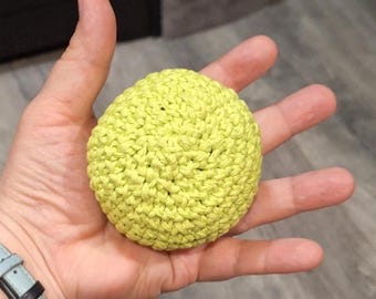 hacky sack handmade, Foot Bag, footbag, Stress Ball, Crochet, Cotton, Solid Chartreuse Green