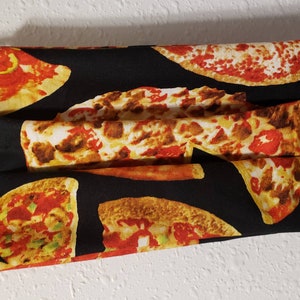 Pizza Theme Pleated Face Mask, Washable, Reusable, Reversible, Adult Size - Whole Pizza Mask, Food Theme Face Cover, Delivery App Face Mask