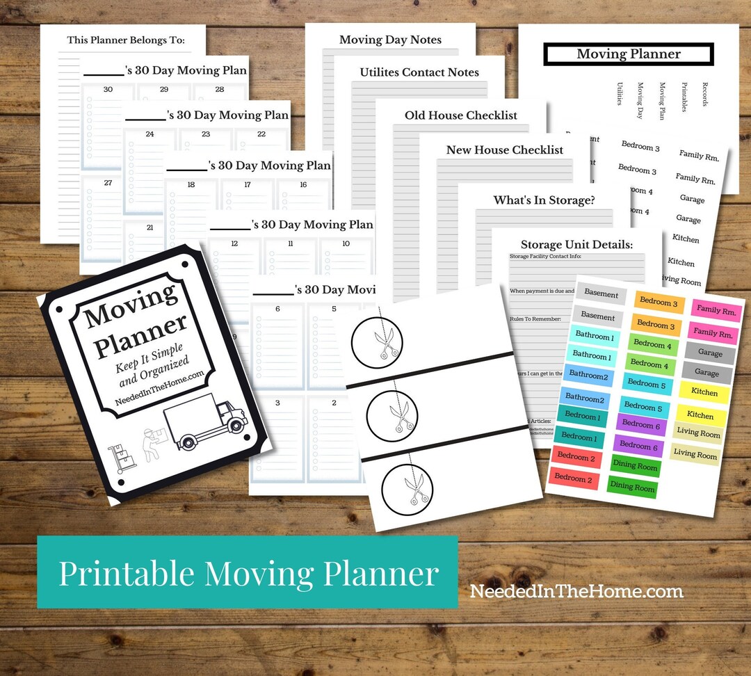 Home Moving Planner Insert Pages for House Move Binder, Checklist ...