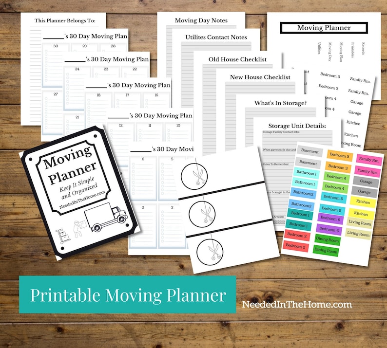 Moving Planner Pages / Moving Binder Pages / Printable Moving image 1