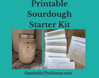 Sourdough Kit / 7 Printable Pages with sour dough making instructions and recipes including amish friendship bread kit